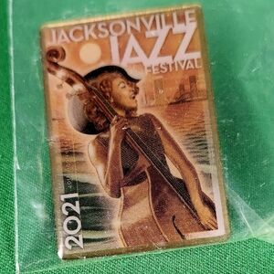 Enamel Lapel Pin, 2021 Jacksonville Jazz Fest, New, Never Used